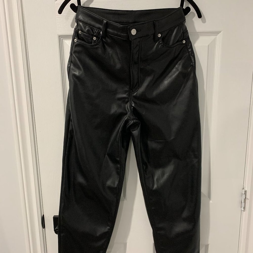 H&M Black Faux Leather Pants